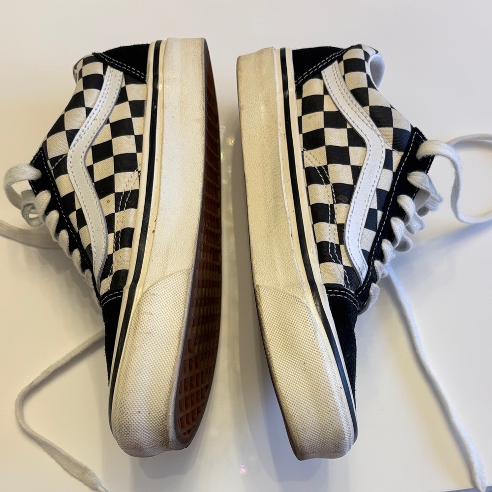 Vans Black and White Checkered Sneakers - Picture 3 of 4